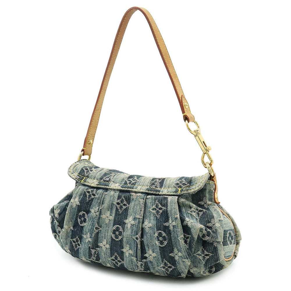 Louis Vuitton Shoulder Raye Handbag Pleaty Bag Hobo Denim Monogram
